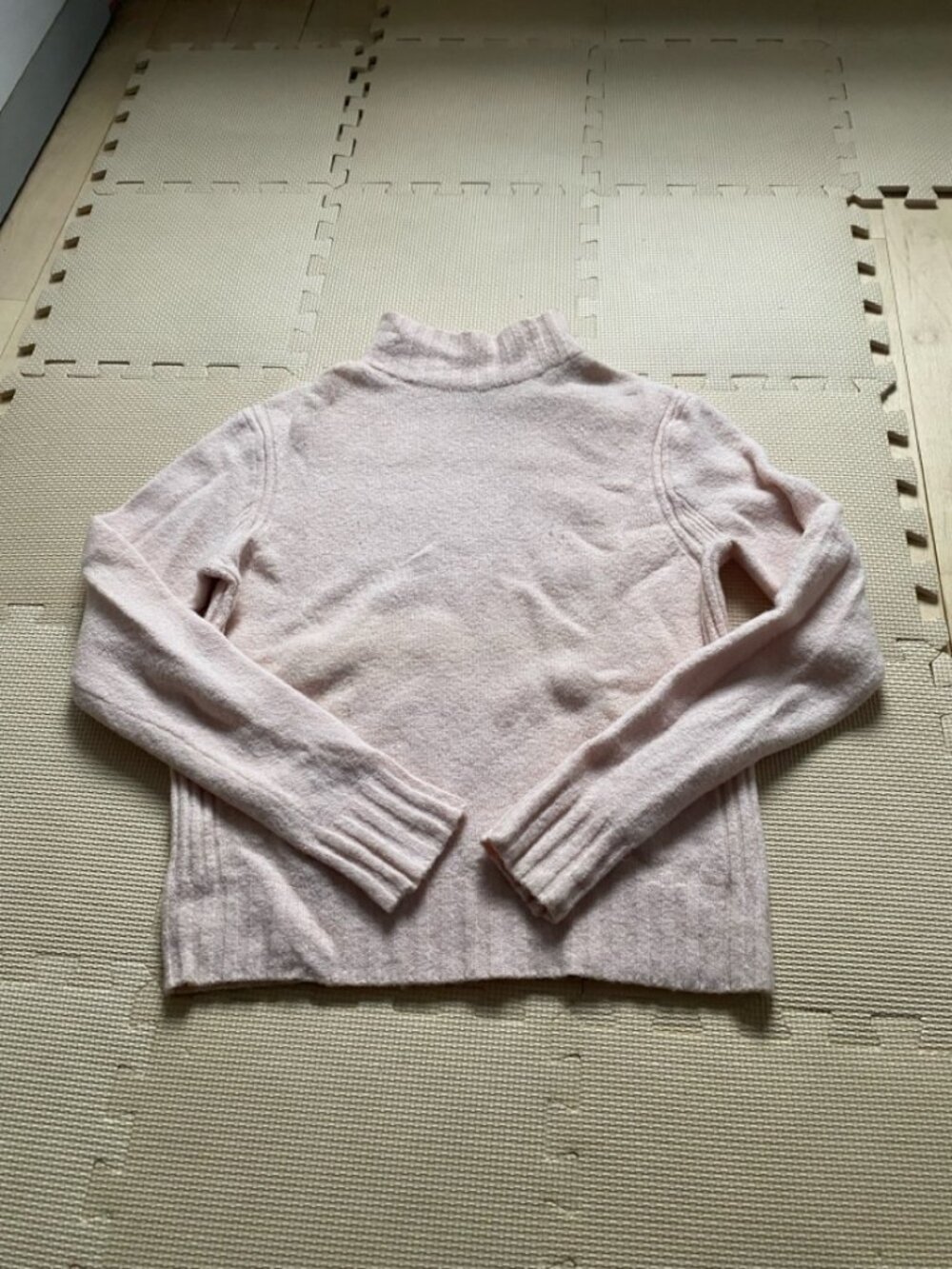J.Crew Point Sur Blush Pink Mock Neck Wool Blend Sweater Size M